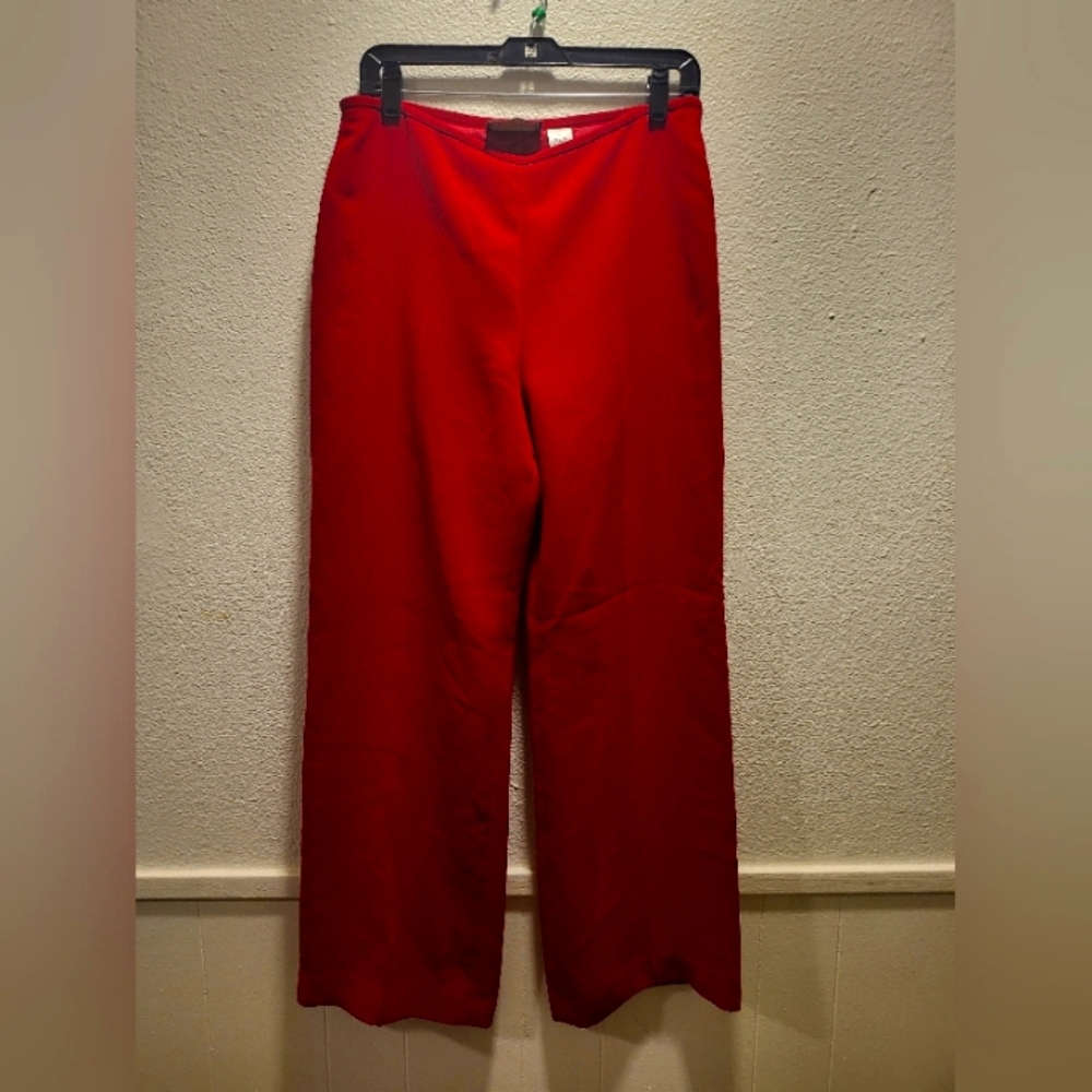 Red Liz Claiborne straight legs dress career pants for women